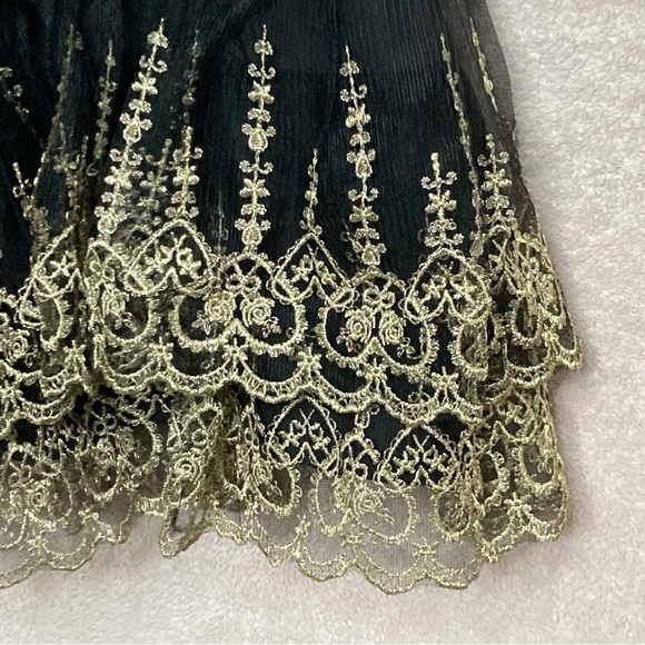 Pomander Place Black Lilith Dress-Gold Lace-Women S/M/L/XL/XXL-Formal-NEW-NWT - Picture 5 of 11